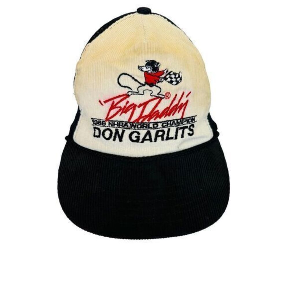 Vintage 1986 Big Daddy Don Garlits Hat Mesh Corduroy Truckers Cap‎ SnapBack